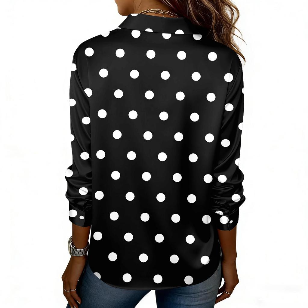 Women's Shirt Blouse Print Button Long Sleeve Casual Basic Shirt Collar Regular Top