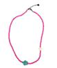 Sk8Er Rock Turtle Shell Wooden Beads Necklace (Pink)