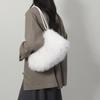 Women Faux Rabbit Fur Plush Shoulder Bag Elegant Soft Crossbody Handbag Fashionable Fluffy Purse Gift For Friends