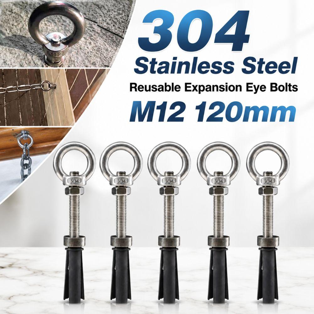 304 Stainless Steel Reusable Expansion Eye Bolts Removable Expansion Bolts Multifunctional