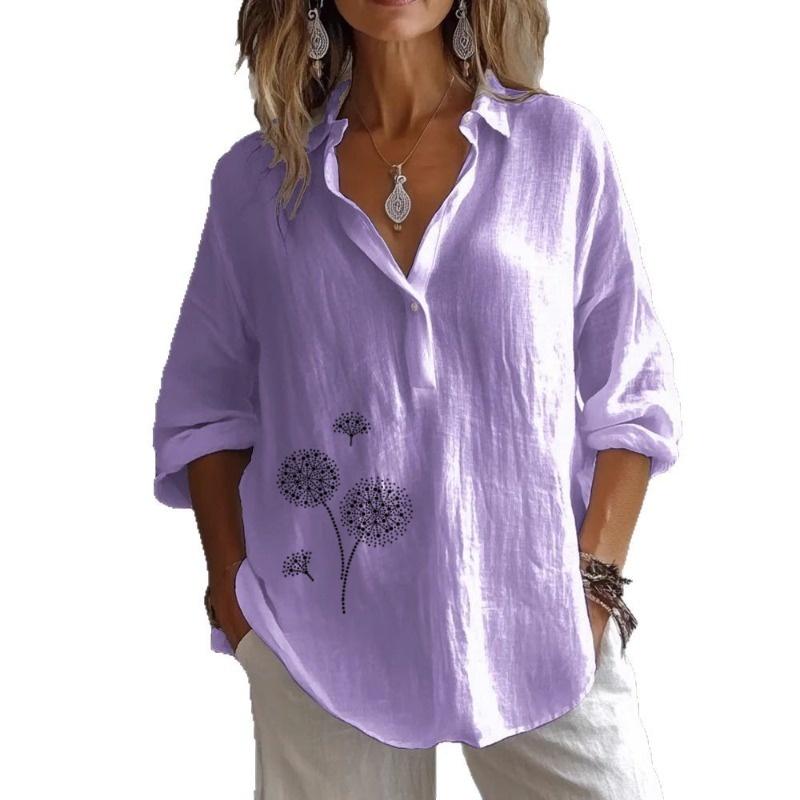 QICED Damesmode Casual Blouses & Overhemden met Lange Mouwen en V-hals