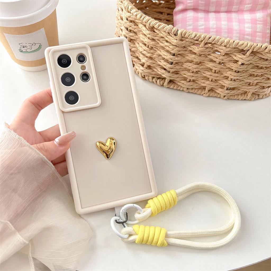 Wrist Strap Silicone Soft Phone Case for Samsung Galaxy S26 S25 Ultra S23 S22 Plus S24 S21 FE A56 A55 A36 A35 A26 A16 A15 5G