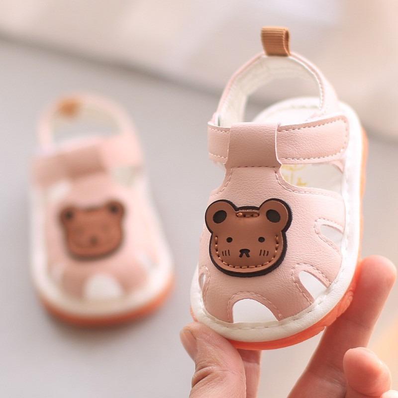 Summer Sandals for Baby Boys and Girls, Children's Shoes for Infants, Soft-sole Squeaky Shoes with Gelatin Rubber Soles for Toddlers.