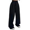 Women Long Pants Straight Wide Leg High Waist Pants Solid Color Casual OL Style Wide-Leg Suit Trousers Daily Wear