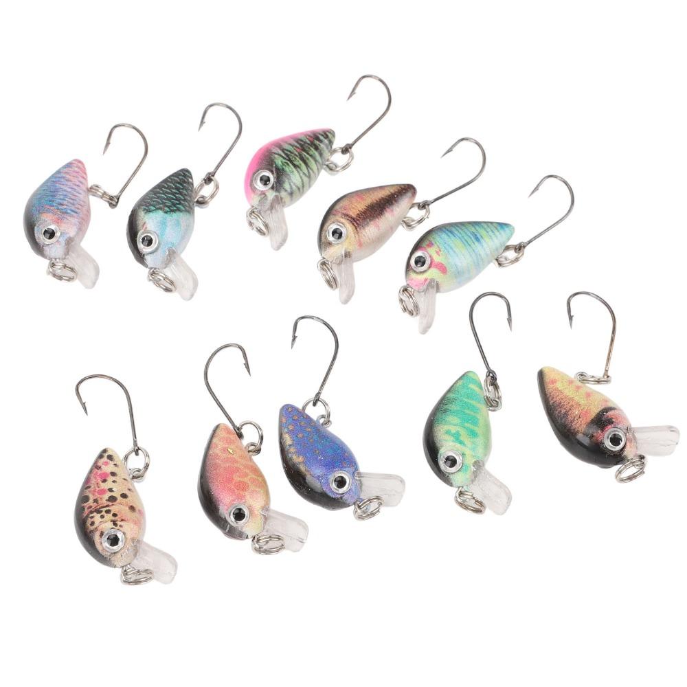 10PCS Built-in Rattle Crankbait Lures 3cm 1.5g Swimbait Lures Topwater Lures  for Bass Trout Pike