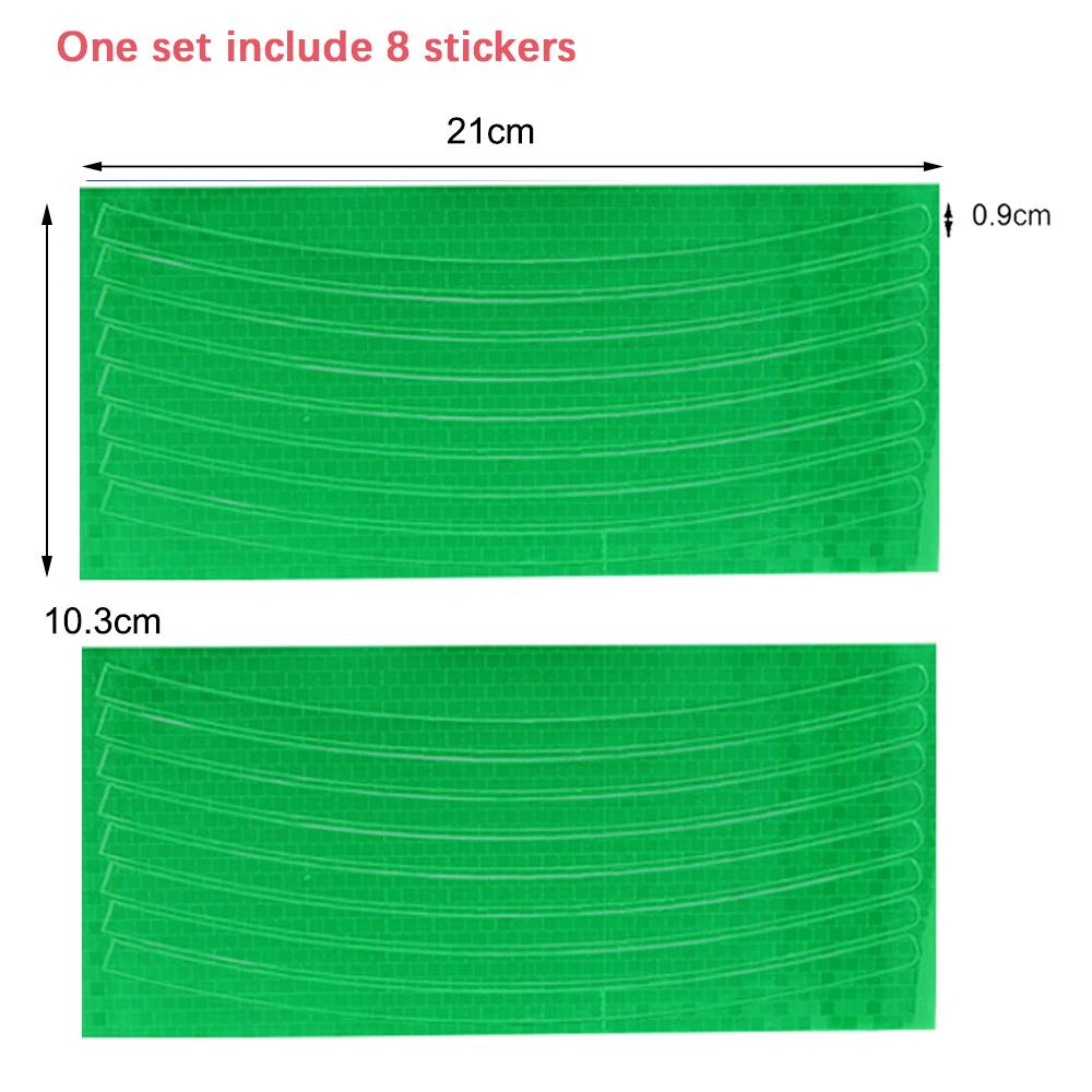 16pcs Car Wheel Tire Stickers 17"18" Strips Motorcycle Reflective Rim Tape Motorbike Auto Decals