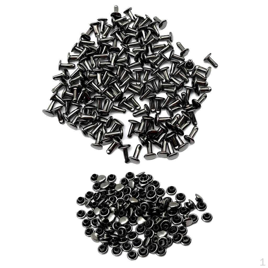 100 Pack Metal Studs for Leather Crafts and Decorations - 6x8mm Size