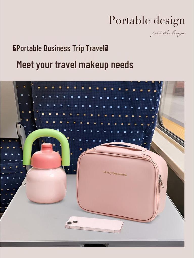 Luxurious Travel Cosmetic Bag with Large Capacity and Portable Design