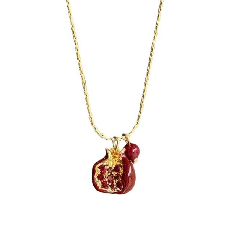 Trendy Pomegranate Necklace Jewelry Eye Catching Pomegranate Necklace For Modern Women Seeking Distinctive Style 1