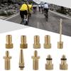 10Pcs Bike Tire Valve Adapter,   Valve Adapter French Brass Conversion Set for Nozzle Nozzle Tool   Tool