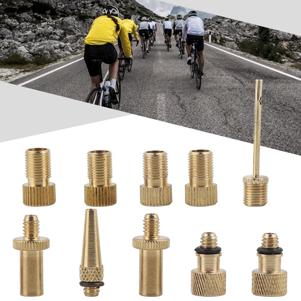 10Pcs Bike Tire Valve Adapter,   Valve Adapter French Brass Conversion Set for Nozzle Nozzle Tool   Tool