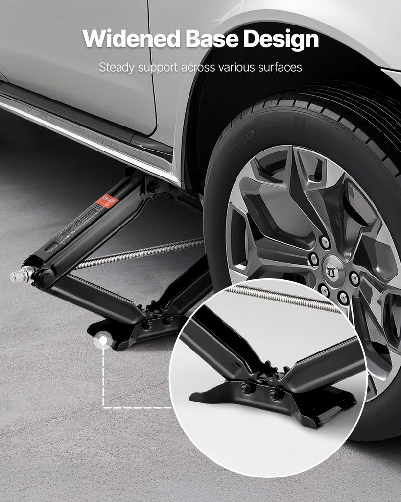VEVOR 5000 Lbs RV Scissor Jacks, 4-23.4 In RV Stabilizer Leveling Scissor Jacks, Set of 2, Heavy Duty Stabilizer Jack with Crank Handle