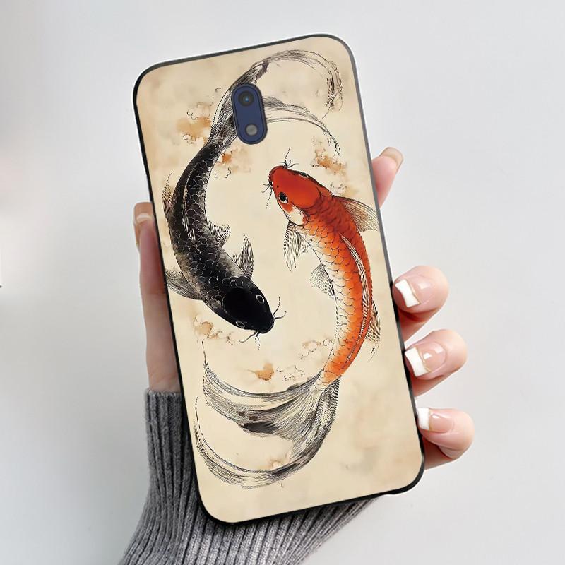 

For Nokia 3 Bright Black Phone Case For Nokia 3.1/Nokia 3 2018 Soft Shockproof Cover Unique Black Cat In Pink Clouds Pattern Nokia 3 2018