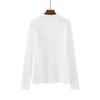 Women's Slim White Long-Sleeve Turtleneck Shirt - Autumn 2023 Collection