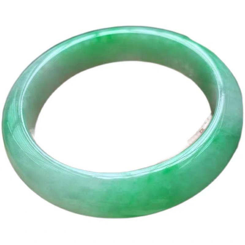 Light Green Ice Jadeite Bracelet - New Gift for Girls 55mm