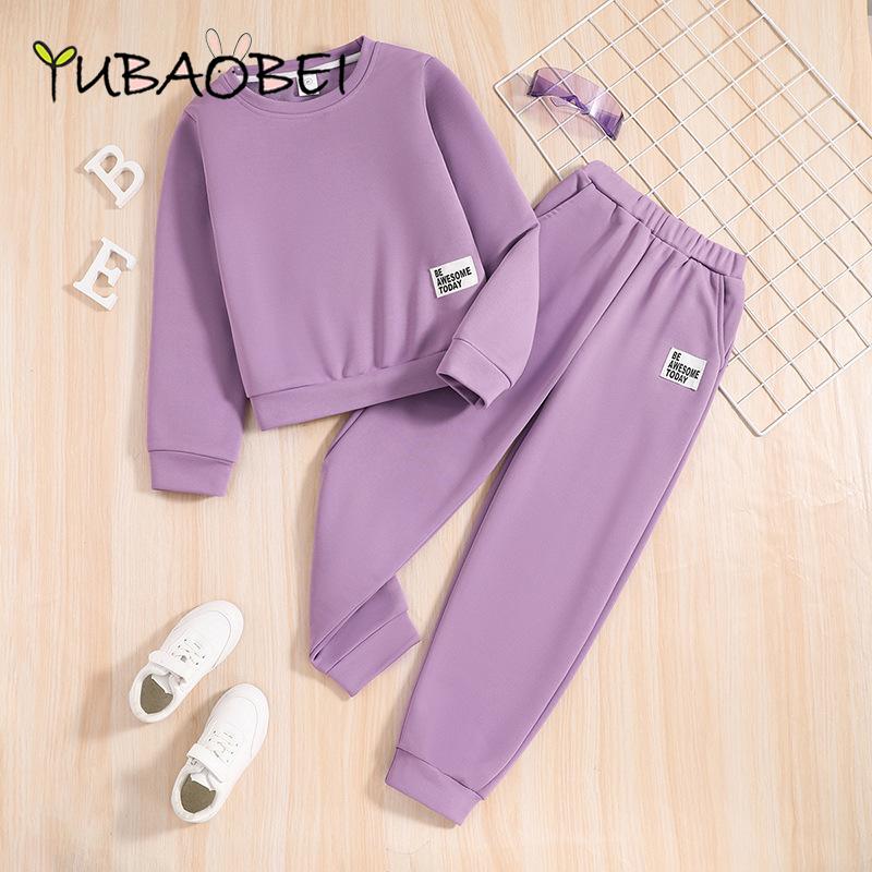 

Детская одежда 2024 года, толстовка с длинным рукавом + повседневные брюки, комплект из 2 предметов, спортивный костюм для девочек, детский спортивный костюм