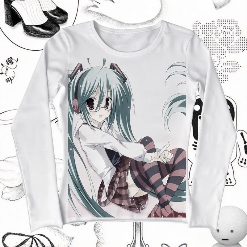 2026 Harajuku Streetwear Women Girl Punk Loose Long Sleeve O-neck Cute Tees Fashion Casual Anime Y2k T-shirts Aesthetic Vintage