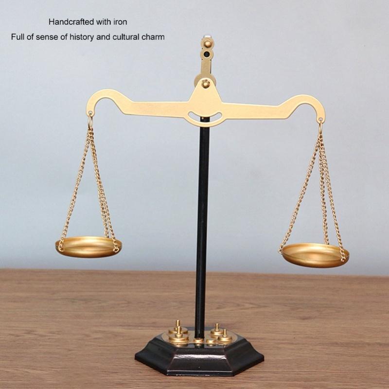 Balance Scale Decor Stress Relief Retro Desktop Iron Scales Of Justice Ornament For Home Decor