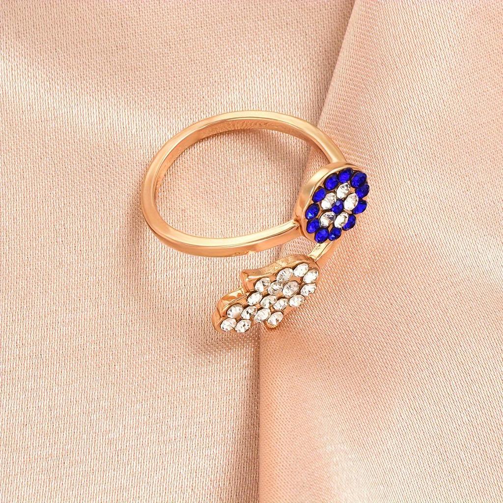 Vintage Ringset mit Lotus-Gelenkkrone und Tropfenform