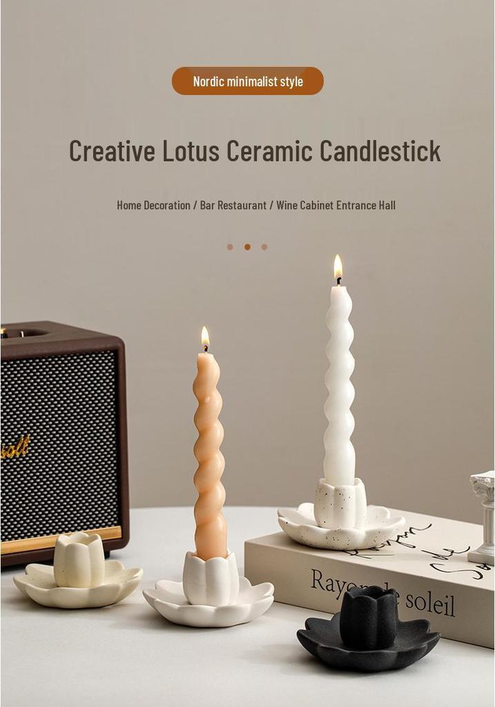 Lotus Keramik Kerzenhalter für Buddha Heimdekoration