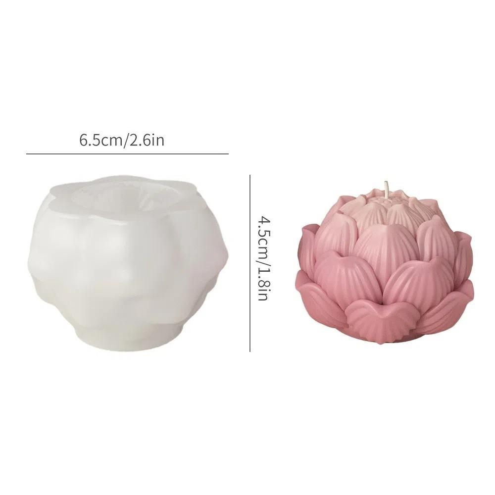 3D Lotus Flower Mold Funny Floral Mold Durable Silicone Candle Mold  Gift Making
