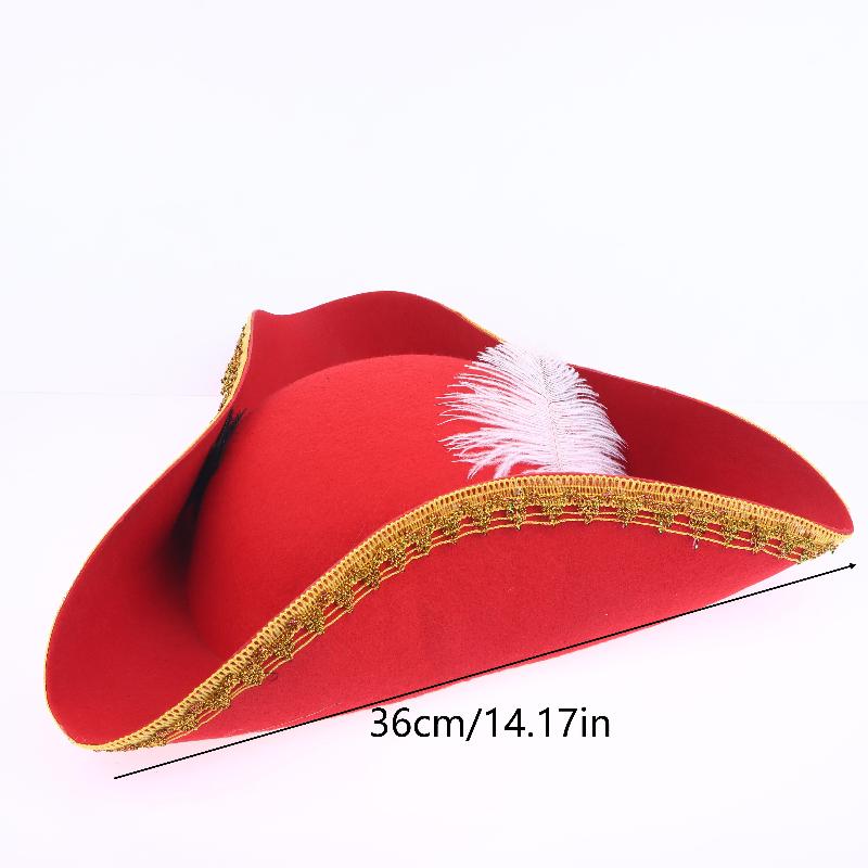 Retro Creative Feathers Pirate Hat Cosplay Pirate Cap Captain Hats Halloween Carnival Party Costume Props Holiday Gifts