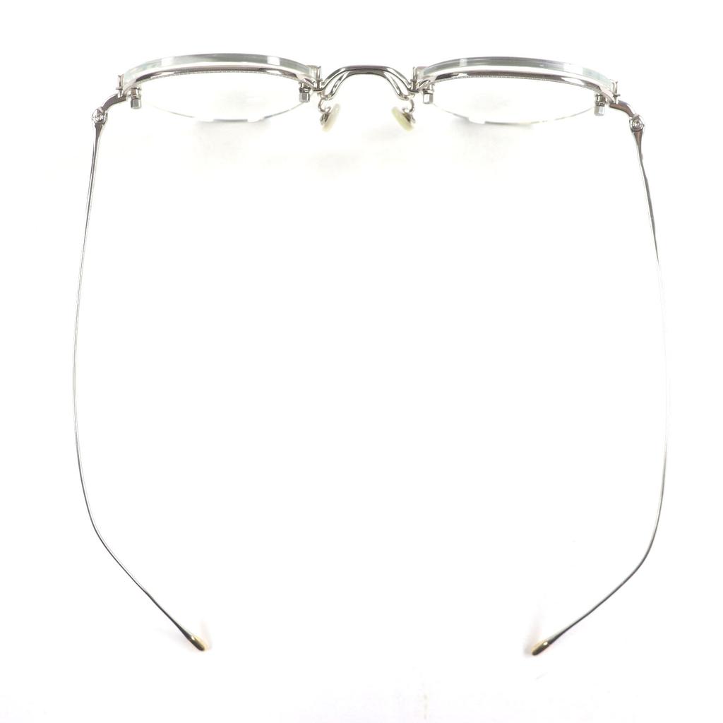 Excellent 10 Eyevan Glasses No.6 2 44-1G Silver Gold 18K Mens Used