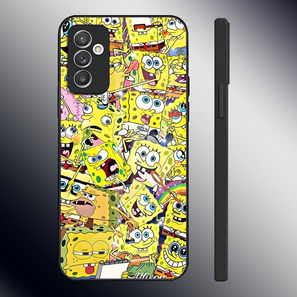 Spongebob Patrick Star Glass Phone Case For Samsung S24 Ultra S23 S22 S21 Plus S20 Fe A54 A34 A53 A16