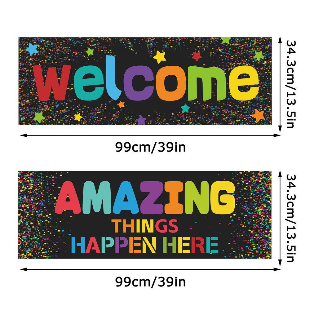 Welcome Back To School Banner Large Fabric Teacher Banner for Back To School Party Office Classroom Decor