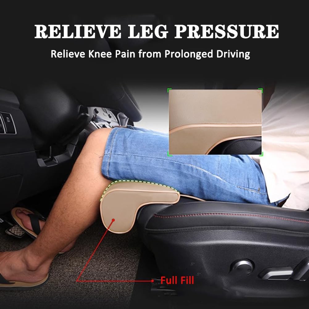 Leather Car Seat Extender Cushion,Car Leg Extender Leg Support Pillow Universal Car Seat Leg Pad,Comfortable Leg Rest Extended Cushion Mat For Car