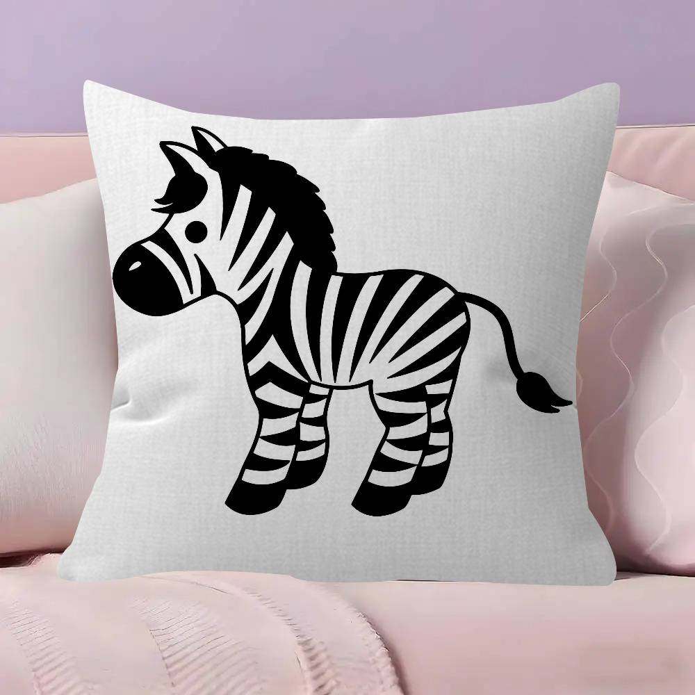 Abstract Line Black And White Zebra Cushion Cover Car Throw Pillow Case For Sofa Car Christmas Gift