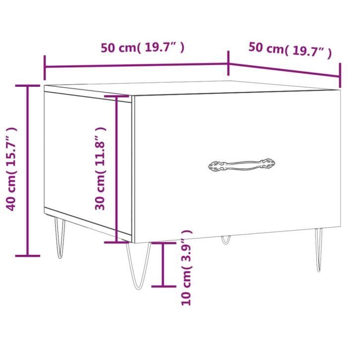 VidaXL Table basse blanc brillant 50x50x40 cm bois d'ingénierie 829384