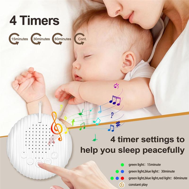 White Noise Sound Machine, Portable Sound Machine Baby, Noise Canceling Travel Sound Machine For Nursery