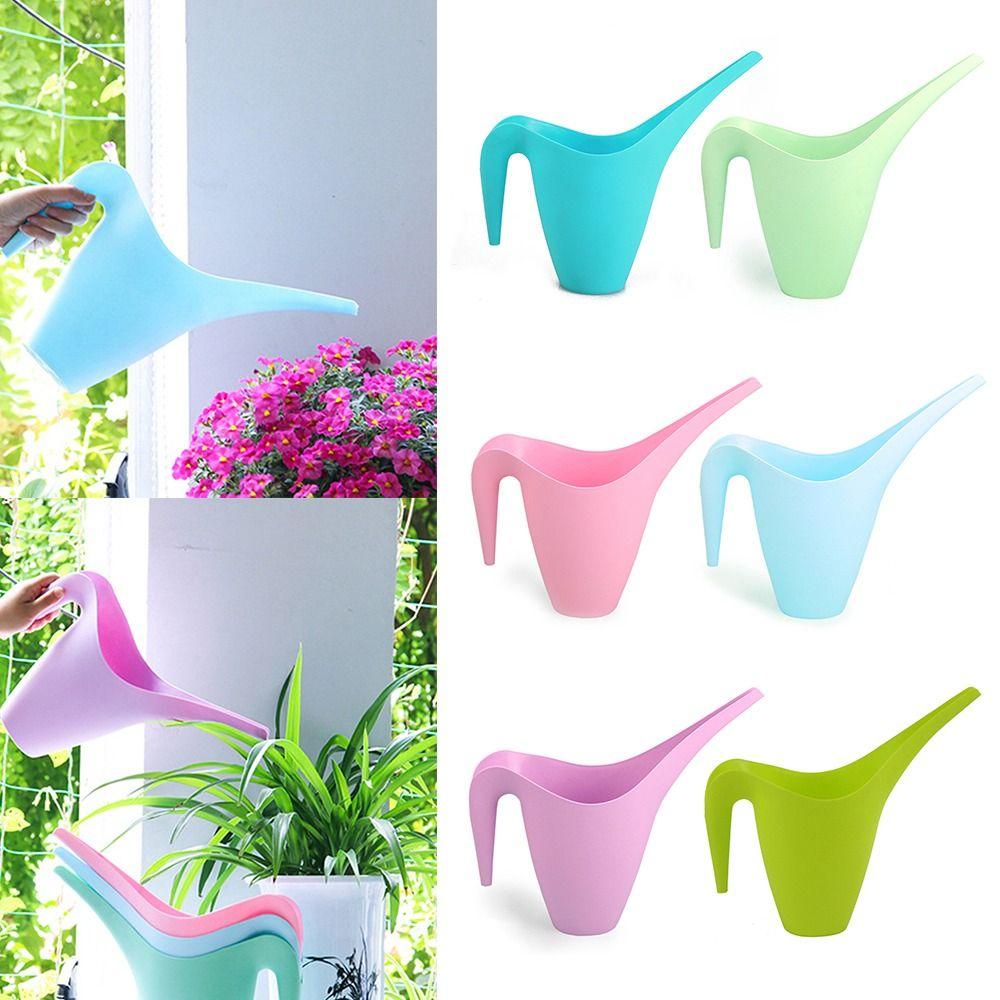 

1л высокое качество простой пластик длинный рот длинный носик лейка заливка чайник лейка розовый