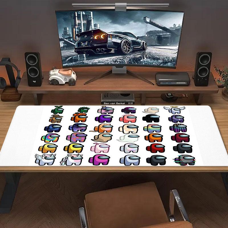 Among Us Large Size Mouse Pad Large Gaming Table Cushion Non-slip Laptop Tablet Big Mousepad XXL Mat Mini PC Playmat With Lock Edge