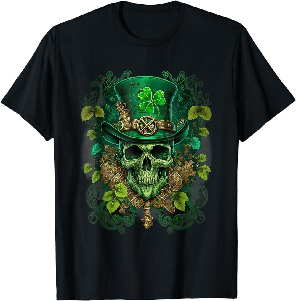 Irish St Patricks Shamrock Skull St Patricks Day Irish T-Shirt S разноцветный