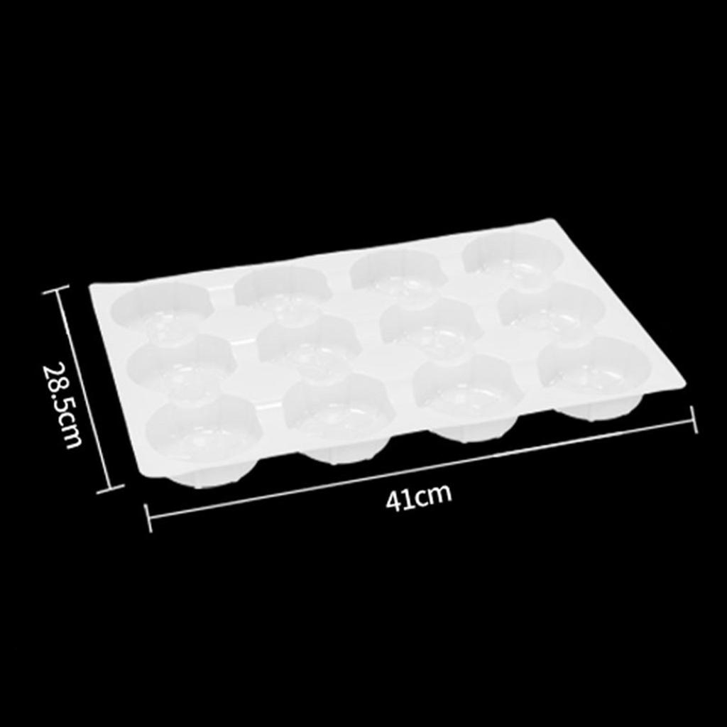 10 Pieces 12 Holes Shelf Display Fruit Tray for Home Buffet Families Reunion White