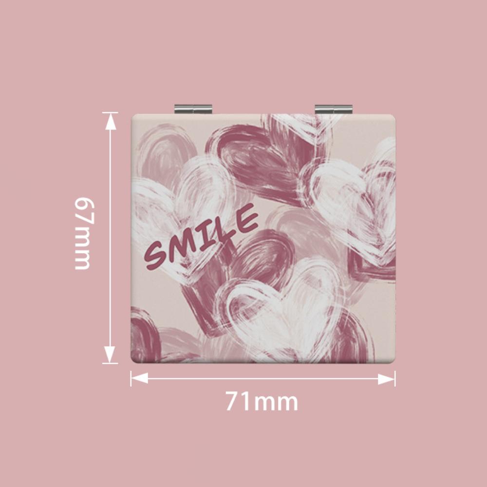 Abstract Oil Painting Style Pattern Folding Makeup Mirror Double-Sided Cute Small Mirror  Makeup