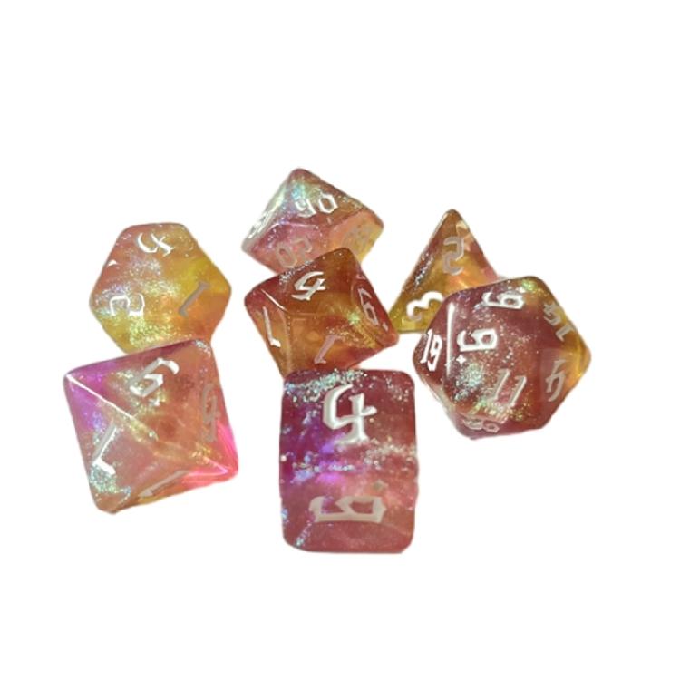 7Pcs Acrylic Multiple Side Dices Different Size Digital Number Dices Kids Adult