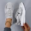 Shiny Casual Sneakers for Women Thick-soled Platform Shoes Fashionable Student Shoes