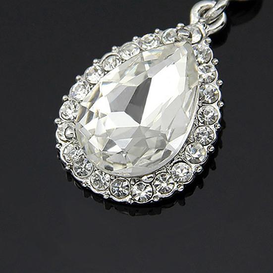 Women Luxury Water Drop Chandelier Earrings Rhinestone Ear Drops Jewelry for Daily Life