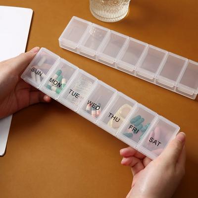 New Hot Portable Weekly 7 Days Travel Daily 7 Grids Pill Case Box Organizer Tablet Pills Storage Container for Vitamin Fish Oils