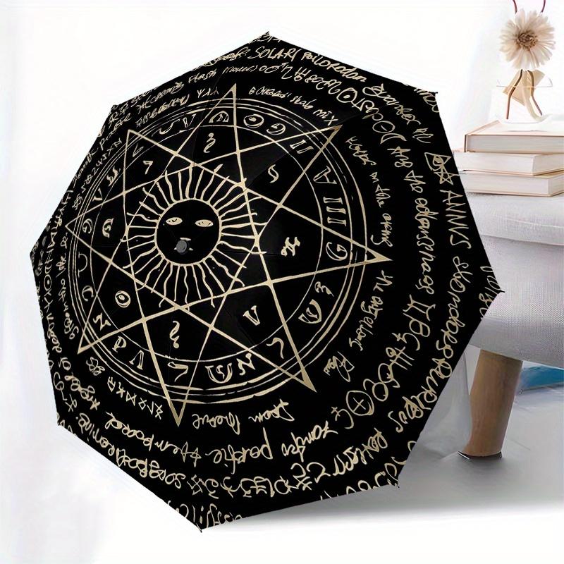 Enchanted Pentagram Protection Amulet: Ancient Symbol for Luck & MagicUmbrella, Portable 3-Fold Compact Umbrella for Men & Women Gift