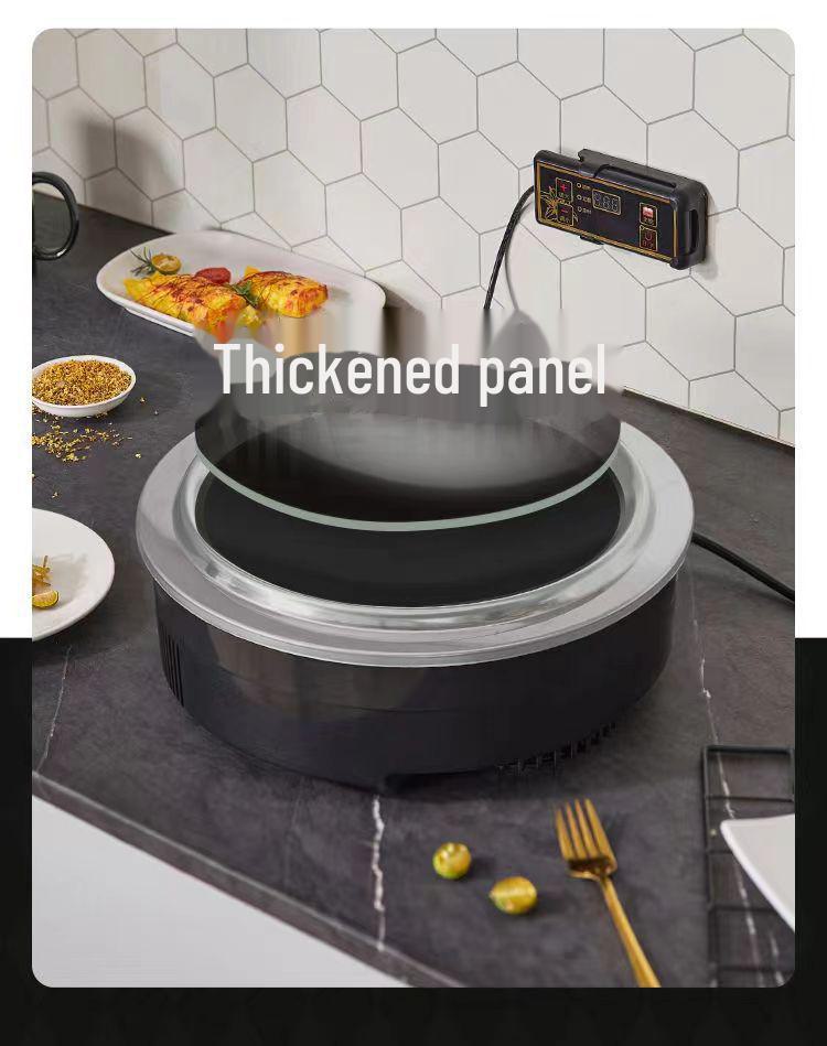 Leistungsstarker gebogener Induktionskocher mit eingebautem Topf und Kabelsteuerung