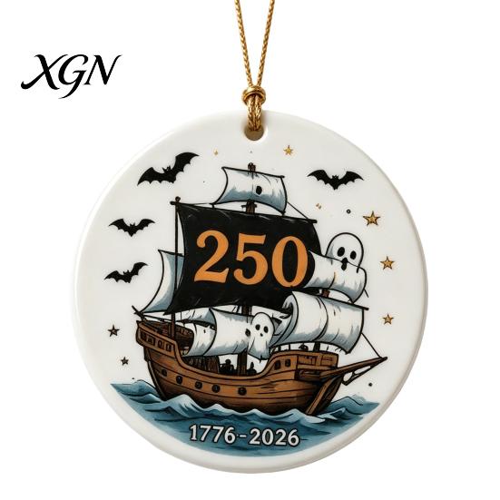 Decorative Crafts for Home Halloween 250th Anniversary Ornament, America 1776-2026 Acrylic Hanging Decoration, Gifts Couples Collectible Patriotic
