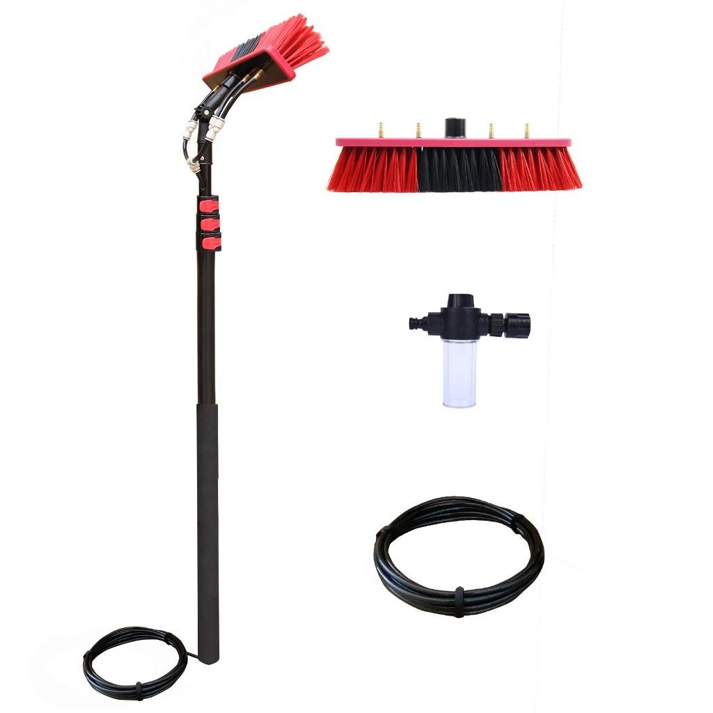 3.6/4.6/6M Extension Pole Angle Adjustable High Reach Cleaning Telescopic Pole Brush Window/Glass/Solar panel House Washing Kit 3.6m-kit