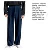 Men Suit Pants High Waist Button Zipper Fly Straight Wide Leg Long Pants with