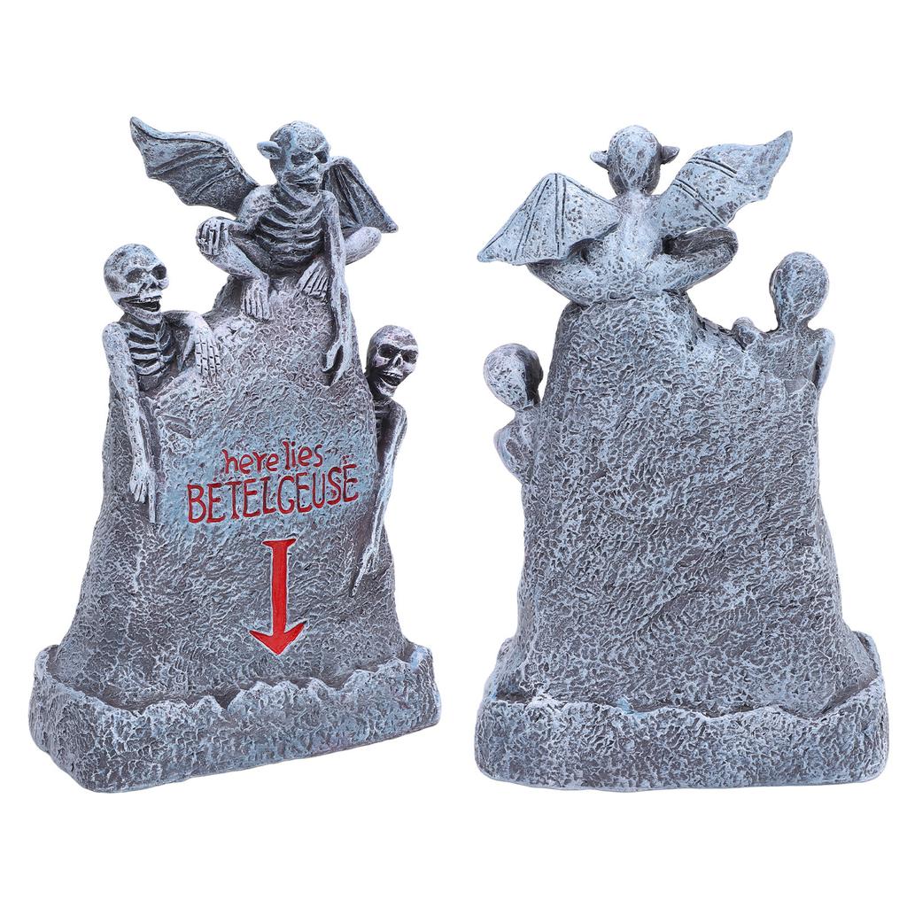 Tischplatte Grabstein Dekoration Harz Beleuchtet Gruselig Miniatur Geist Schädel Friedhof Grabstein