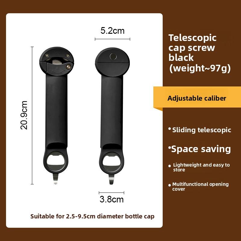 

Многофункциональный консервный нож из нержавеющей стали, открывалка для бутылок с магнитным улавливателем крышек, инструмент для снятия крышек с легким захватом--- чёрный