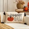 New Pumpkin Tufted Throw Pillow Cover Rustic Style Maple Leaves Cushion Cover Soft Square Pillow Covers Fall Decor